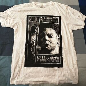 Double-Sided Halloween Michael Myers Graphic T-Shirt
